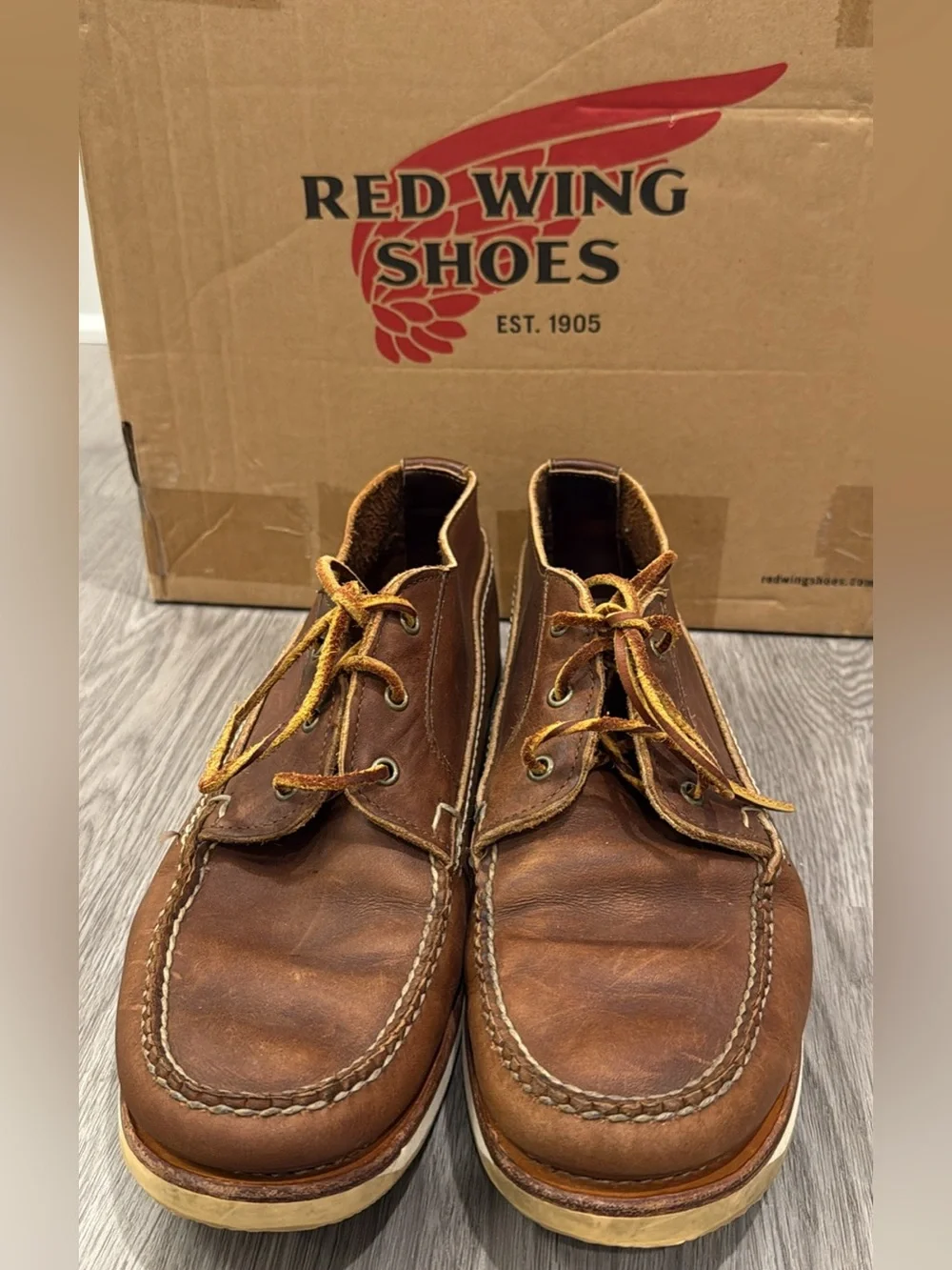 Red Wing Shoes Men’s Brown Leather Chukka with Cream Sole RARE made in USA